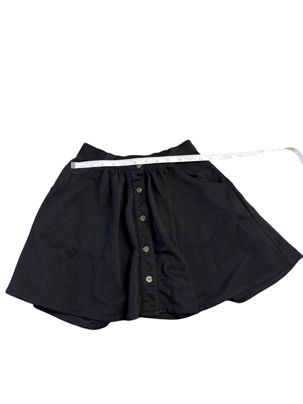 TOBI Black Skater Skirt with Button Detail and Pockets - XS/TP